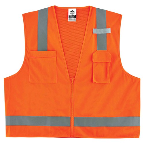 8249Z L/ XL Orange Econ Surveyors Vest Type R Class 2 - Benchmark Tooling