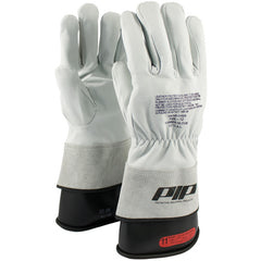 148-2000/11 Leather Gloves - Leather Protector - Grain Goatskin - Class 00-0 - 13 In. - Gauntlet Cuff - Exact Industrial Supply