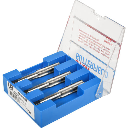 1-1/4″ - 7 4 Flute Tap Set Union Butterfield HSS Bright UNC Hand Tap, Set of 3 pcs Straight Flute ANSI E-code # 1500S1.1/4X7 - Exact Industrial Supply