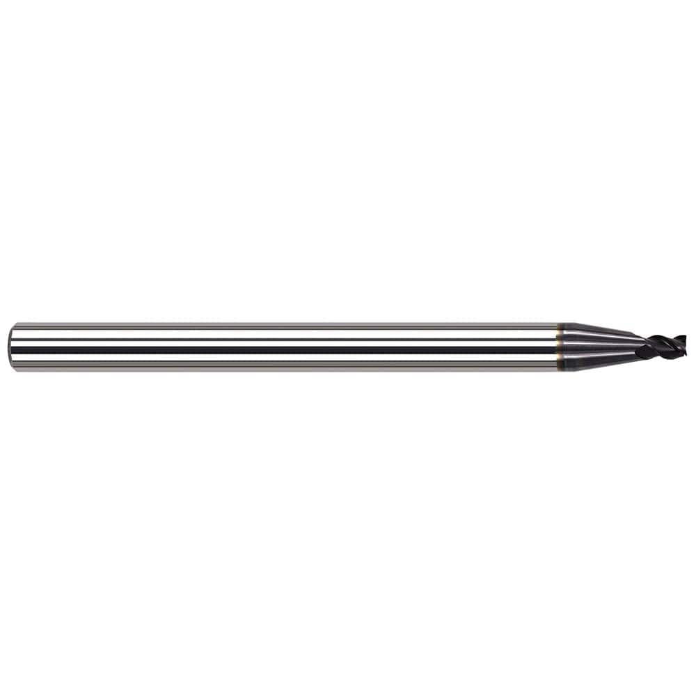 Corner Radius End Mill: 1/2″ Dia, 3/4″ LOC, 1/64″ Radius, 4 Flutes, Solid Carbide 3″ OAL, 1/2″ Shank Dia, 34 ° Helix, AlTiN Coated, Corner Radius End