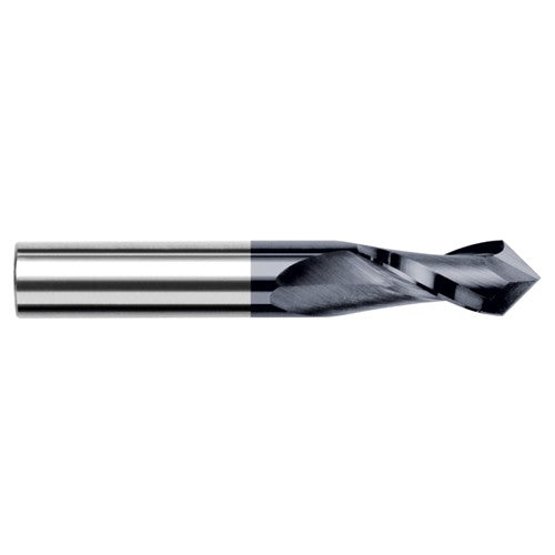 0.1562″ (5/32″) Cutter Diameter × 0.5620″ (9/16″) Length of Cut × 60° included Carbide Drill/End Mill, 2 Flutes, AlTiN Coated - Exact Industrial Supply