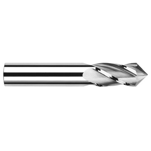 0.0781″ (5/64″) Cutter Diameter × 0.2500″ (1/4″) Length of Cut × 82° included Carbide Drill/End Mill, 4 Flutes - Exact Industrial Supply