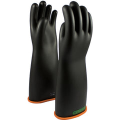 155-3-18/12 - Novax - Natural Rubber Insulating Glove - Class 3 - 18″ - Black/Orange - Straight Cuff - Exact Industrial Supply