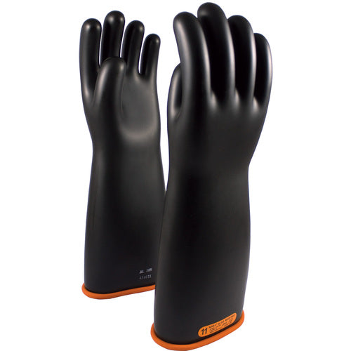 155-4-18/12 - Novax - Natural Rubber Insulating Glove - Class 4 - 18″ - Black/Orange - Straight Cuff