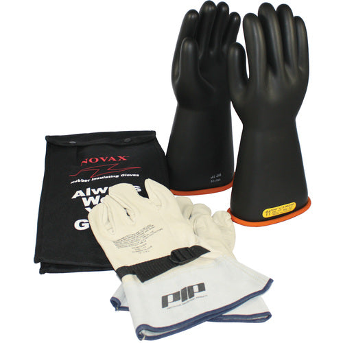155-SK-2/12-KIT - Novax Insulating Glove Kit - Class 2 - 14″ - Black/Orange - Straight Cuff
