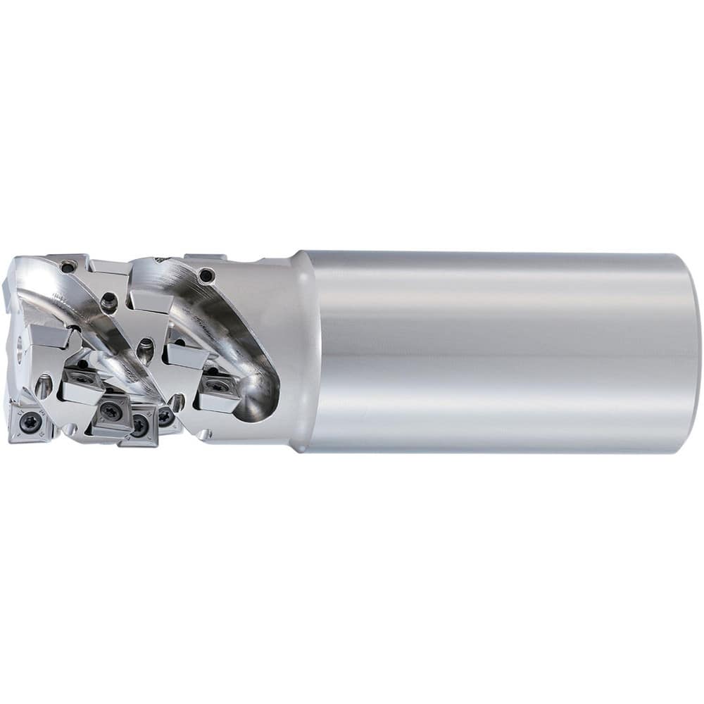 Indexable Square-Shoulder End Mill: PSFL09R040SS42-3-43, 1.2500'' Shank Dia, Straight Shank Uses 18, Normal Pressure, 140.00 mm OAL