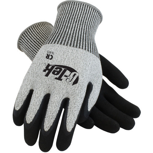 16-815/M Coated Gloves w/Polykor - G-Tek PolyKor - S&P 13G Shell - DD Black Latex MicroSurface Grip - A3 - Exact Industrial Supply