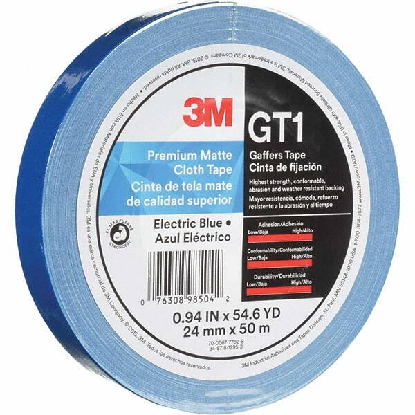 3M - 50m x 24mm x 11 mil Blue Cotton Cloth Gaffers Tape - Benchmark Tooling