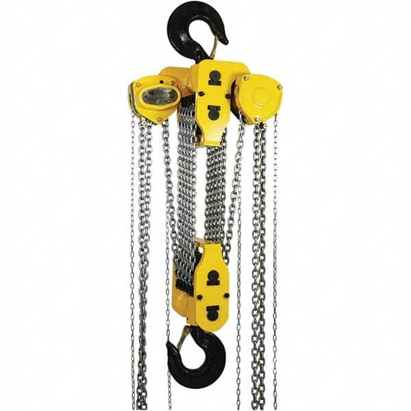 OZ Lifting Products - 60,000 Lb Capacity, 26' Lift Height, Manual Chain Hoist with Overload Protection - Benchmark Tooling