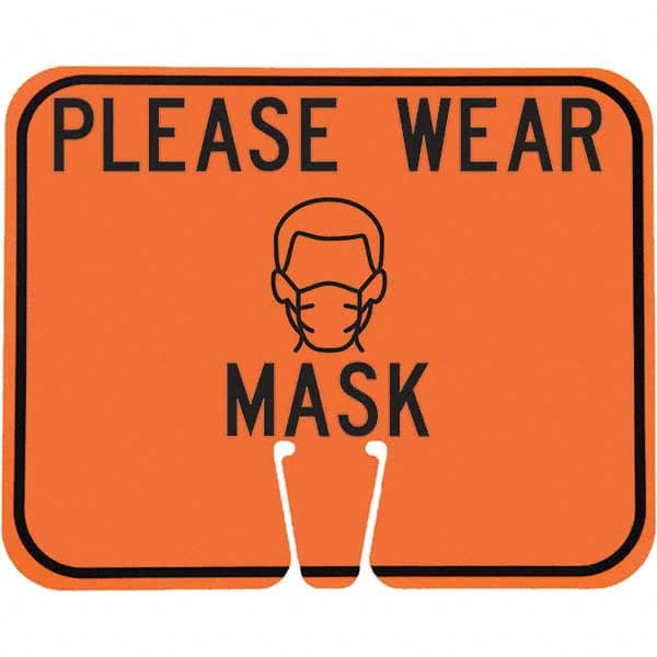 PRO-SAFE - "Notice - Please Wear A Mask", 12-1/2" Wide x 10-1/2" High, ABS Safety Sign - Benchmark Tooling