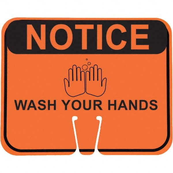 PRO-SAFE - "Notice Wash Your Hands", 12-1/2" Wide x 10-1/2" High, ABS Safety Sign - Benchmark Tooling