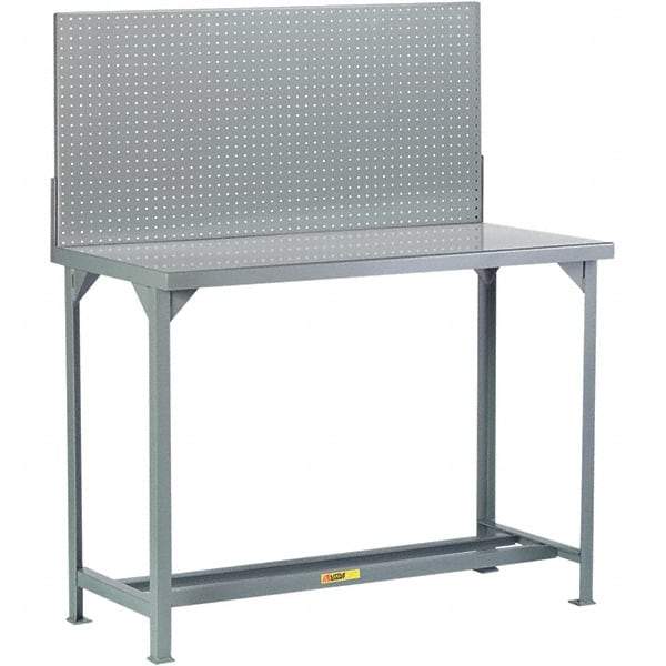 Little Giant - 72 Wide x 30" Deep x 60" High, Steel Workbench with Pegboard - Fixed Legs - Benchmark Tooling