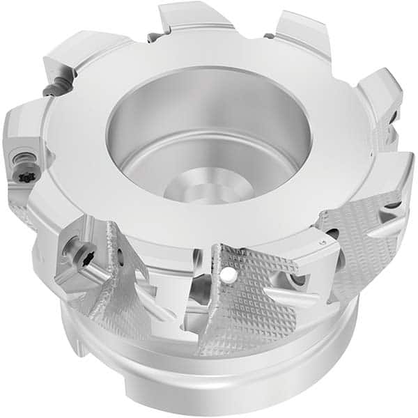 Indexable Square-Shoulder Face Mill: R220.69-0080-XO16-9A, 27.0000″ Arbor Hole Dia, Uses 9, XOMX & XOEX Inserts, Through Coolant, Series R220.69