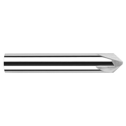 Chamfer Cutters - 0.2500″ (1/4″) Shank Diameter × 15° per side Carbide Flat Chamfer Cutter, 3 Flutes - Exact Industrial Supply
