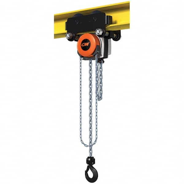 CM - 6,614 Lb Capacity, 20' Lift Height, Manual Chain Hoist - Benchmark Tooling