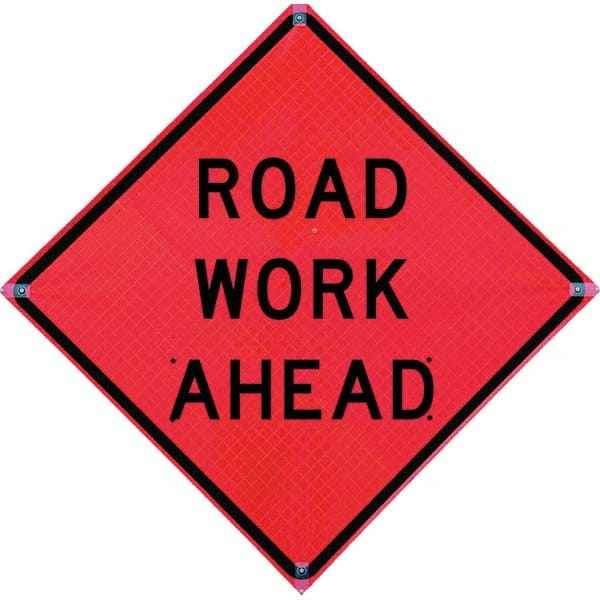 VizCon - "Men Working," 48" Wide x 48" High Vinyl Construction Roadway Sign - Benchmark Tooling