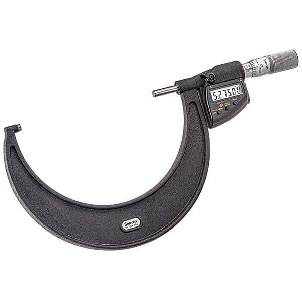 Electronic Outside Micrometer: 6″, Solid Carbide Measuring Face 0.00005″ Resolution, ±0.00010″Accuracy, Friction Thimble