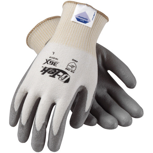 19-D310/S Coated Gloves - G-Tek 3GX Dyneema Diamond - 13G White Shell - Gray PU Smooth Grip - A3 - Exact Industrial Supply
