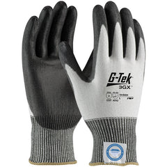 19-D324/L Coated Gloves - G-Tek 3GX Dyneema Diamond - 13G White Shell - Black PU Smooth Grip - A2 - Exact Industrial Supply