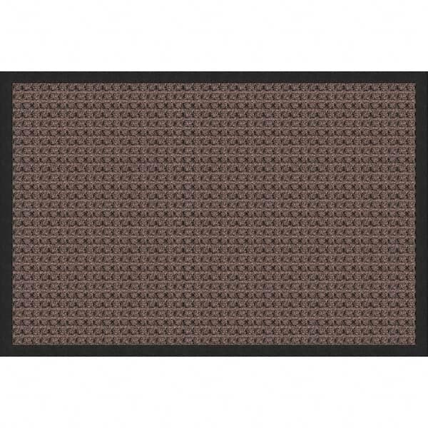 Entrance Mat: 5' Long, 3' Wide, Polypropylene Surface Indoor & Outdoor, Medium-Duty Traffic, Rubber Base, Brown