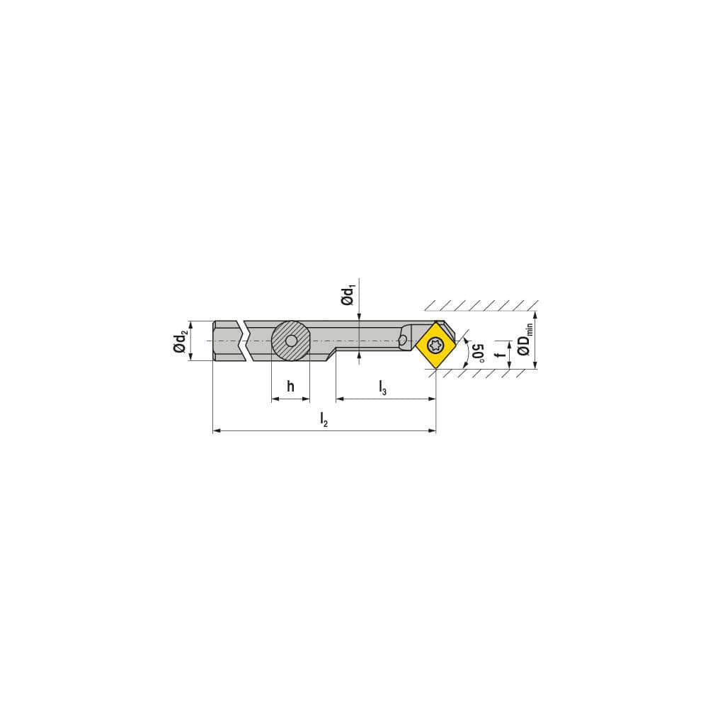 Indexable Boring Bar: E-A0810H SCMCL 06, 11.00 mm Min Bore, 10.00 mm Shank Dia, 50.00° N/A Solid Carbide 114.1500″ OAL, Screw Clamping,