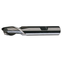 3/4″ × 3/4″ × 1-5/16″ × 3-7/8″ RHS / RHC HSS HSS Single End 2-Flute Center Cutting End Mill - Bright - Exact Industrial Supply