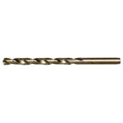 #12 RHS / RHC HSS-CO 8% (M42) 135 Degree Split Point Cobalt Heavy Duty Jobber Length Drill - Straw / Gold Oxide - Benchmark Tooling