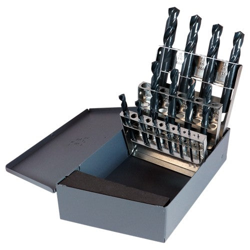 1/16-1/2 RHS / RHC HSS 135 Degree Split Point Heavy Duty Screw Machine Length Drill Set - Steam Oxide