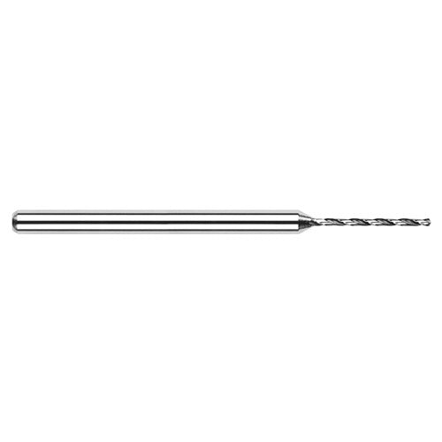 0.076″ Dia. × 1/8″ Shank × 0.413″ Flute Length × 1-1/2″ OAL, 130°, Uncoated, 2xD Flute, Round Solid Carbide Drill