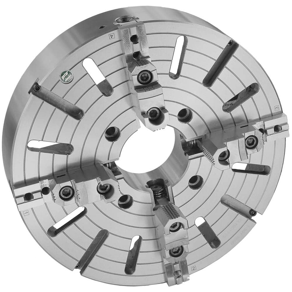 Independent Manual Lathe Chuck: 4-Jaw, 20″ Dia Two-Piece Jaws, Direct & D1-8 Mount, 500 Max RPM