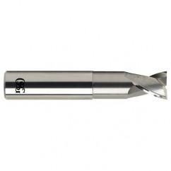 1/2 Dia. x 3 Overall Length 2-Flute .060 C/R Solid Carbide SE End Mill-Round Shank-Center Cutting-Uncoated - Benchmark Tooling
