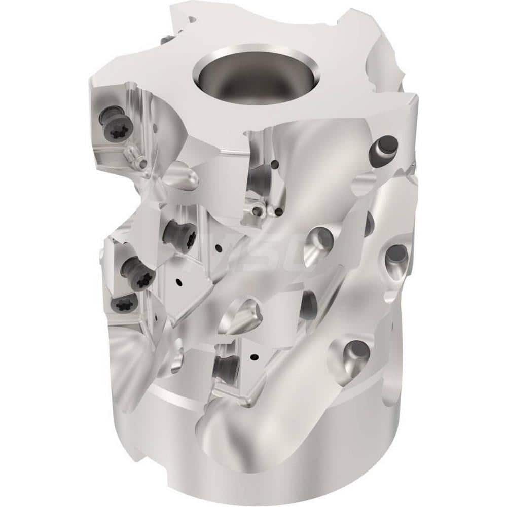 Indexable Square-Shoulder Face Mill: R220.6902.502.24XO165A, 2-1/2'' Cut Dia, 1.0000″ Arbor Hole Dia, 2.2440″ Max Cutting Depth Uses 20, XOxX1605 Inserts, Through Coolant, Series Turbo 16 Helical