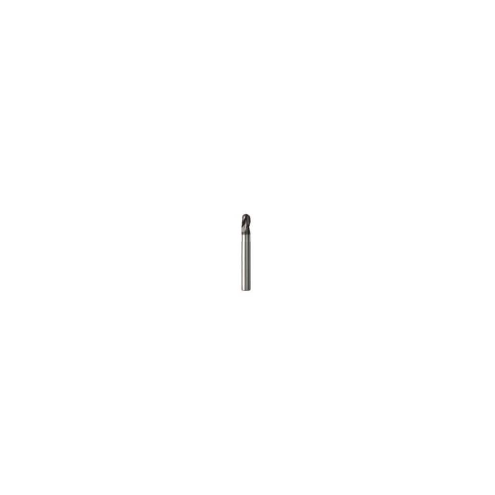 Ball End Mill: 0.3938″ Dia, 3 Flute, Solid Carbide 89 mm OAL, 10 mm Shank Dia, 30 ° Helix, NXT Coated, Single End
