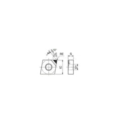 Turning Insert:  1QP-CNMM431 DX110,  Polycrystalline Diamond Uncoated Finish,  Neutral,  1/2″ Inscribed Circle,  0.0160″ Corner Radius,  80.0 ° N/A Diamond,  Series  CNMM