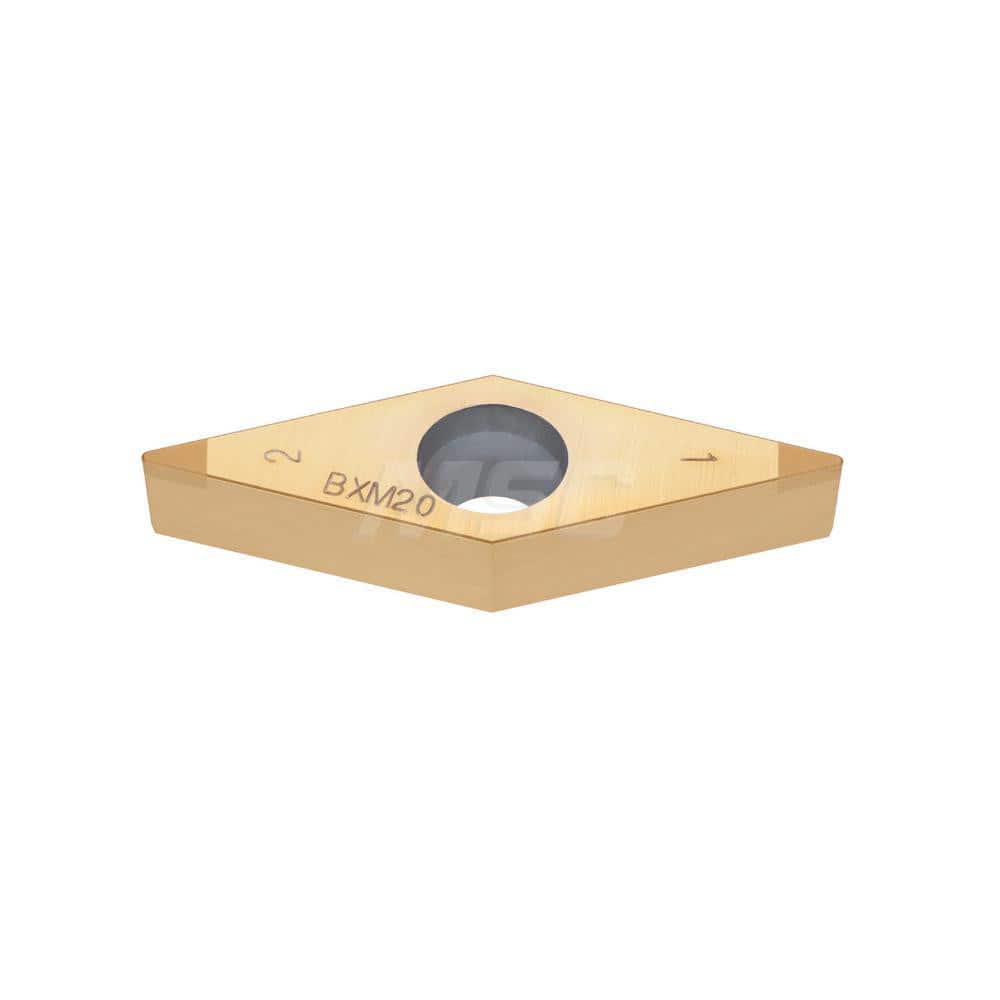 Turning Insert: 2QP-VBMW332 BX360, Polycrystalline Cubic Boron Nitride Uncoated Finish, Neutral, 3/8″ Inscribed Circle, 0.0310″ Corner Radius, 35.0 ° N/A Diamond, Series VBMW