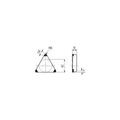 Turning Insert:  3QP-TPMN221 BX930,  Polycrystalline Cubic Boron Nitride Uncoated Finish,  Neutral,  1/4″ Inscribed Circle,  0.0160″ Corner Radius,  60.0 ° N/A Triangle,  Series  TPMN