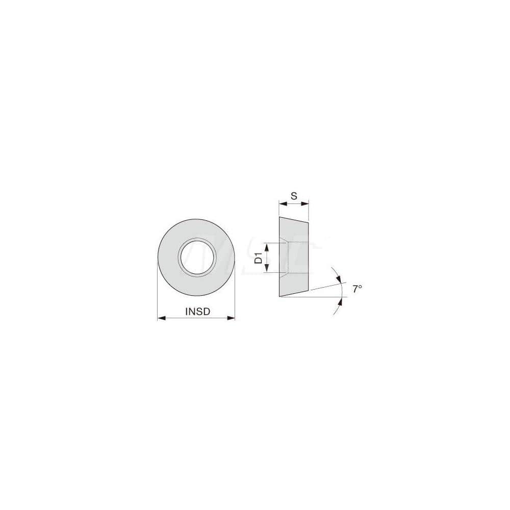 Turning Insert: RCMT2507M0-RS T9225, Solid Carbide TiCN, Al2O3 & TiN Finish, Neutral, 0.4920″ Corner Radius, 0.0 ° N/A Round, Series RCMT