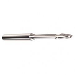 1/8" Dia. - 1/8" LOC - 2" OAL - .015 C/R 2 FL Carbide End Mill with .750 Reach - Uncoated - Benchmark Tooling
