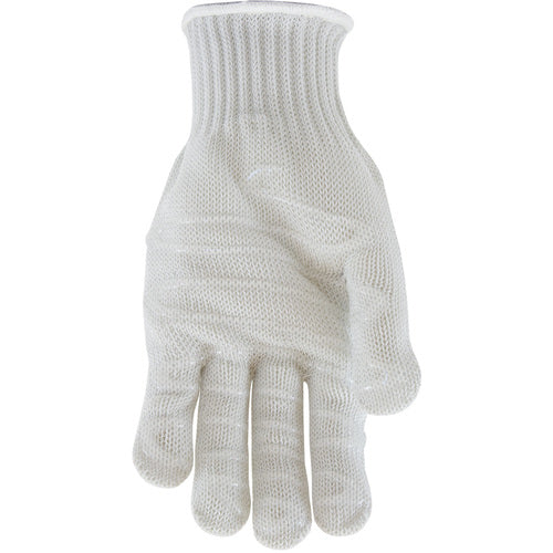 22-601LHXL SS Engineered Yarn Glove - 3-str S-Steel Wr-Core/Poly - Hvy Wgt 1 Side Silagrip Coat - Wht - F-Fgr - Exact Industrial Supply