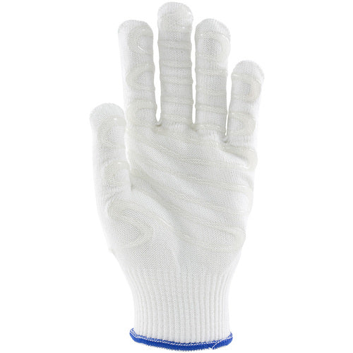 22-751LHS SS Engineered Yarn - S-Steel/Silica Fbr w/Dyneema & Poly 1 Side Silagrip Coat - Lt Wgt - Wht - Exact Industrial Supply