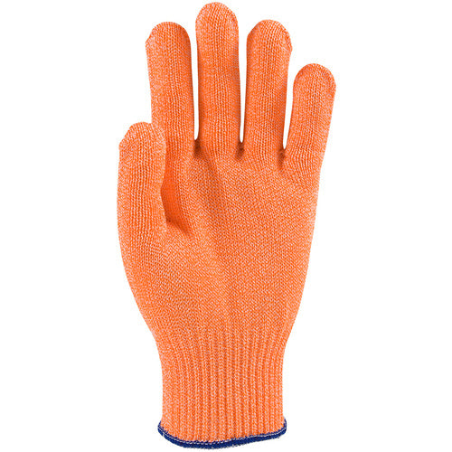 22-760OR/L SS Engineered Yarn Glove - S-steel wire core & Dyneema Yarn - w/poly - Medium Weight - orn - 10 Gg - Exact Industrial Supply