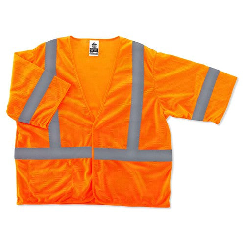 8310HL L/ XLL Econo Class 3 Orange Hook & Loop Vest - Benchmark Tooling