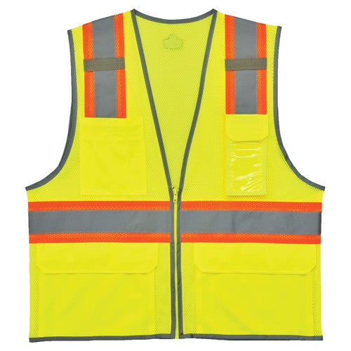 8246Z 2/3 XL Lime 2-Tone Mesh Vest Type R Class 2 W/ Reflective - Benchmark Tooling