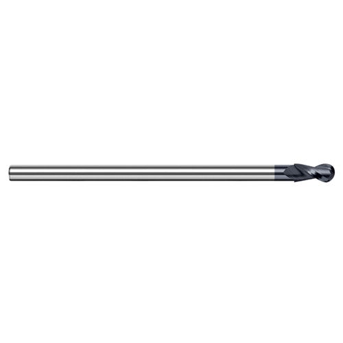 7/16″ Dia. × 3/8″ Shank × 21/32″ DOC × 6″ OAL, Carbide AlTiN, 2 Flute, Ballnose End Mill - Exact Industrial Supply