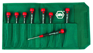 8 Piece - PicoFinish Precision Slotted & Phillips Screwdriver Set - #26193 - Slotted 1.0 - 3.5mm Phillips #00 - 1 - Canvas Pouch - Benchmark Tooling