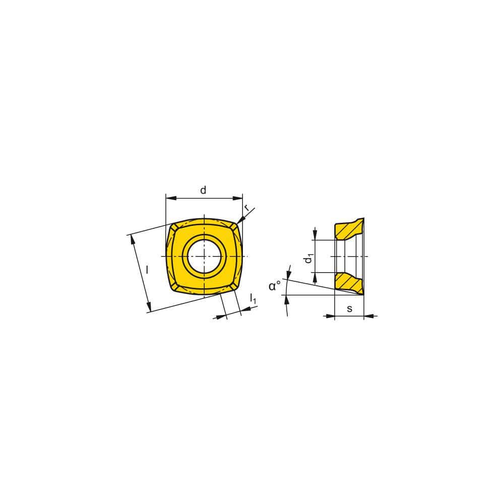Milling Insert: XOLX 120410SR-M50 CTCM245, CTCM245, Solid Carbide N/A Finish, 1.0000″ OAW