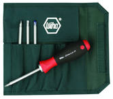 5 Piece - Drive-Loc VI Interchangeable Set - #28194 - Includes: Square # 1 # 2; Slotted 3.5 x 4.5; 5.5 x 6.5; Phillips #1 #2 - Canvas Pouch - Benchmark Tooling