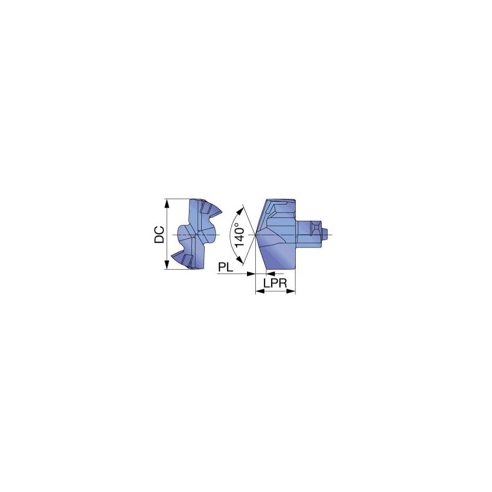 Replaceable Drill Tip: DMP201 AH9130, 140 ° N/A TiAlN Finish, No