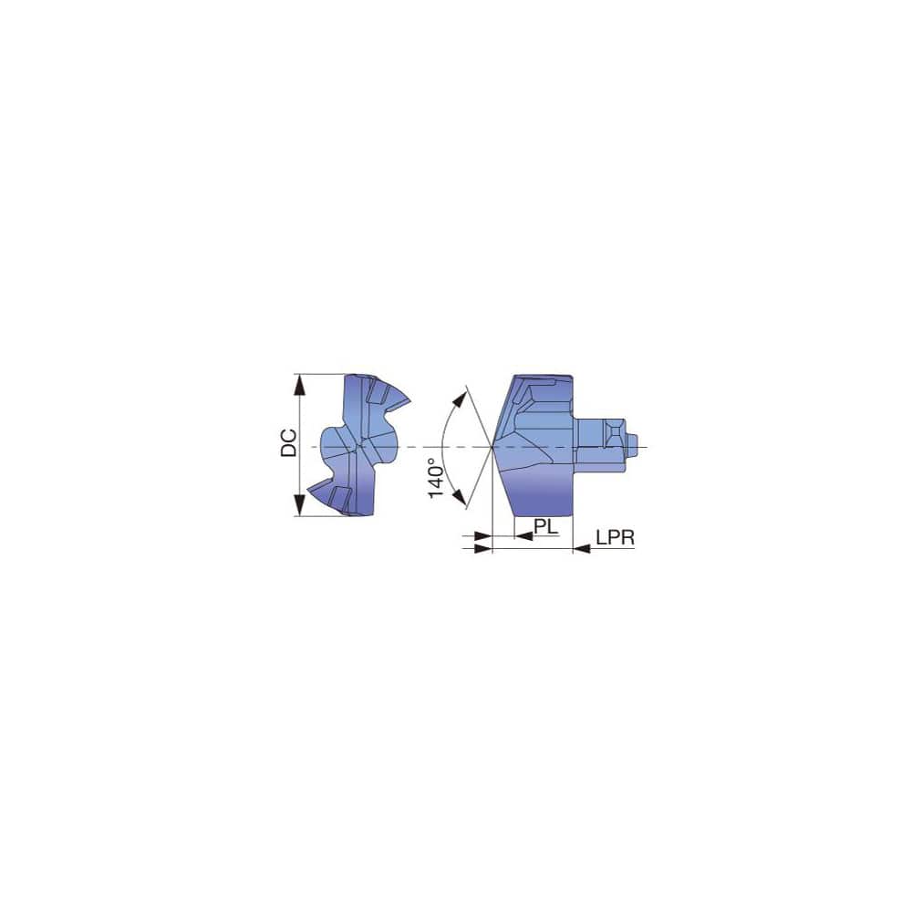 Replaceable Drill Tip: DMH0768 AH9130, 140 ° N/A TiAlN Finish, No