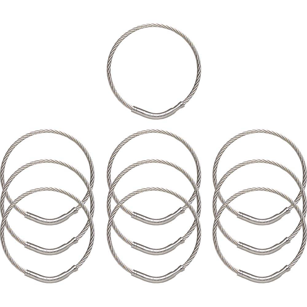 Key Systems - Key Control; Type: Key Ring ; Number of Keys: 0 ; Color: Silver ; Height (Inch): 5/32 ; Width (Inch): 2 ; Depth (Inch): 5/32 - Exact Industrial Supply